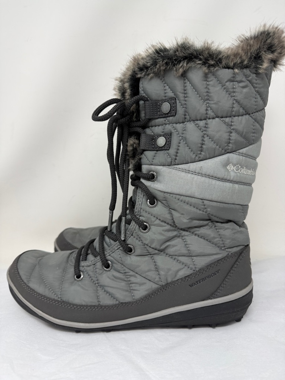 Columbia Waterproof Faix Fur Lined Cozy Winter Snow Boots Omni Grip Size 9
